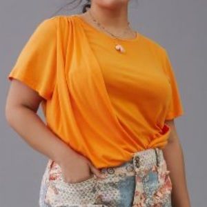 NWT 	
BY ANTHROPOLOGIE DRAPED TEE